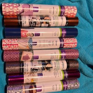 Cricut Iron on 9 rolls various colors and sizes